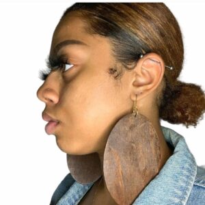 In Your Face Extra Large Oval Wooden Earrings Wooden Earrings