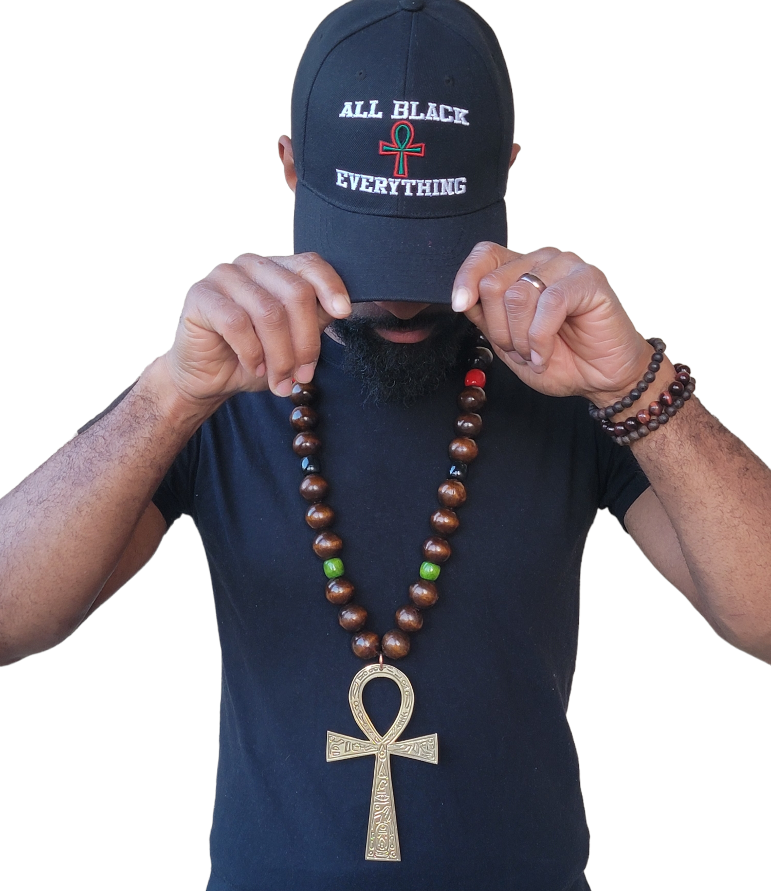 Egyptian Key of Life Wooden Bead Necklace