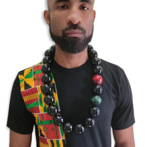 High Gloss Black RBG Wooden Bead Necklace