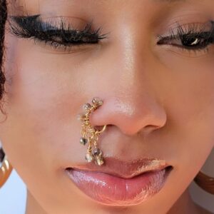 Amari Three Row Dangle Nose cuff or Nose Ring