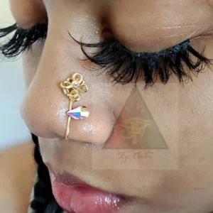 Flower Bomb Straight Stem Swarovski Crystal Nose Cuff