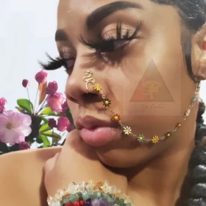 Give Me Flowers Nose Cuff With Flower Chain