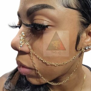 Swarovski Crystal Nose Cuff with Double Chain
