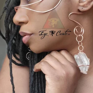 Crystal and Copper Wire Goddess Face Mask and Earring Copper Wrapped Crystal Jewelry