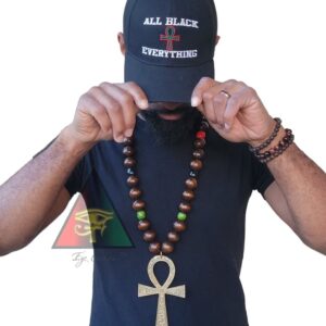 Egyptian Key of Life Wooden Bead Necklace