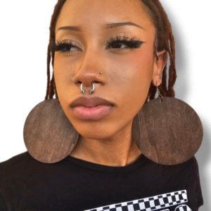 Extra Large Circle Wooden Earrings